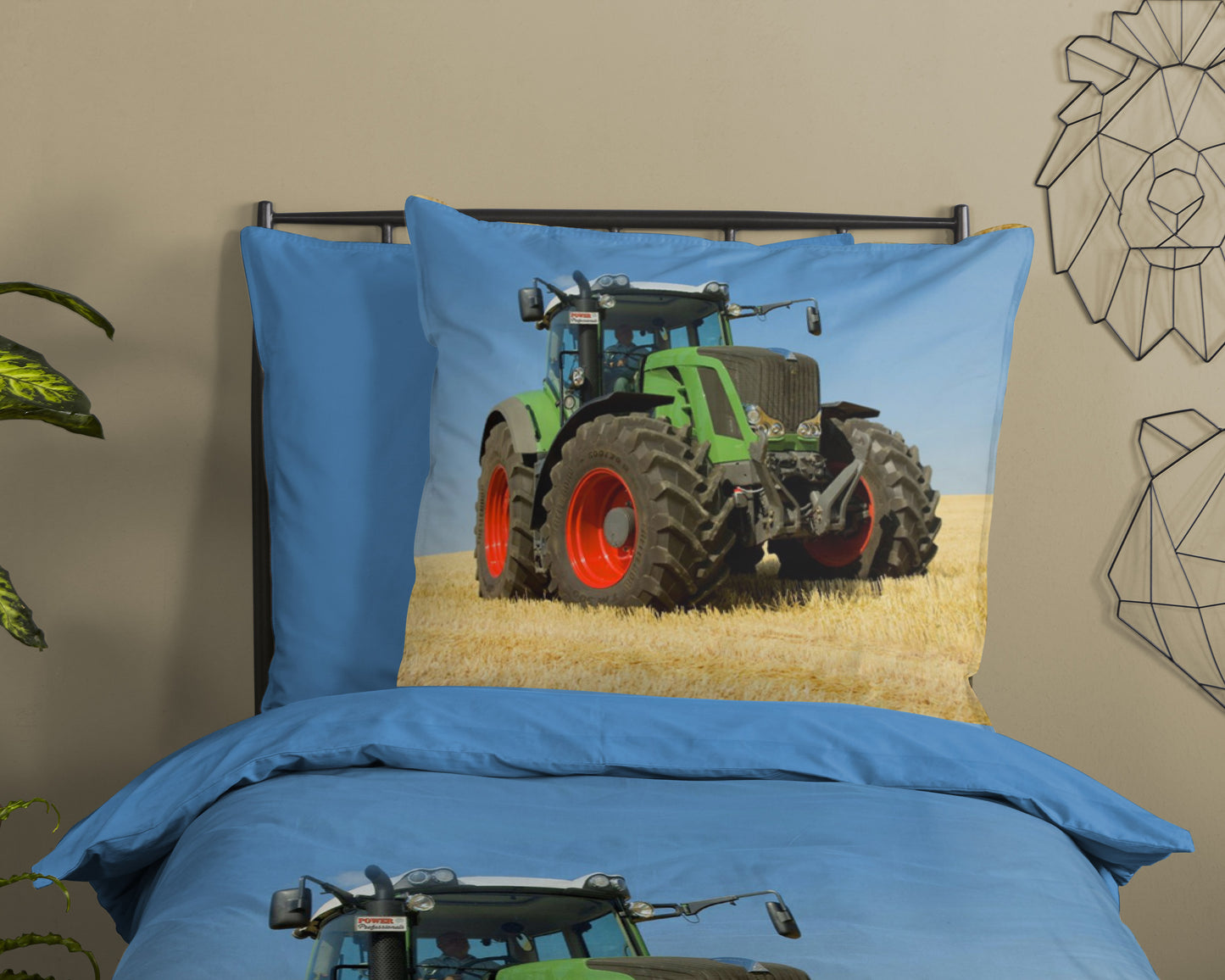 Kinderdekbedovertrek Good Morning Tractor - Duitsland 135x200 + 1* 80x80 cm
