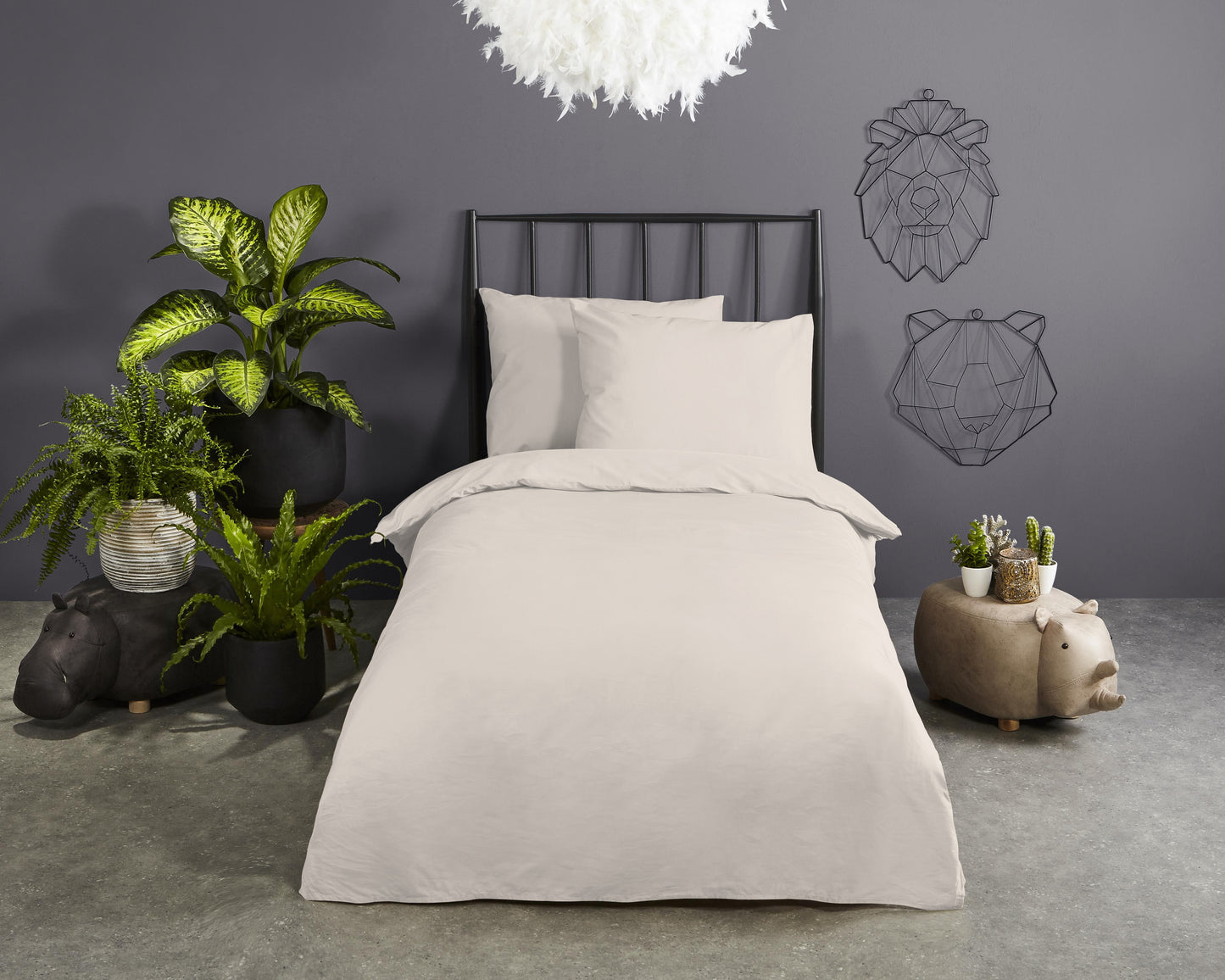 Dekbedovertrek Good Morning Uni - Katoen - 1 persoons 140Ã—200/220 cm