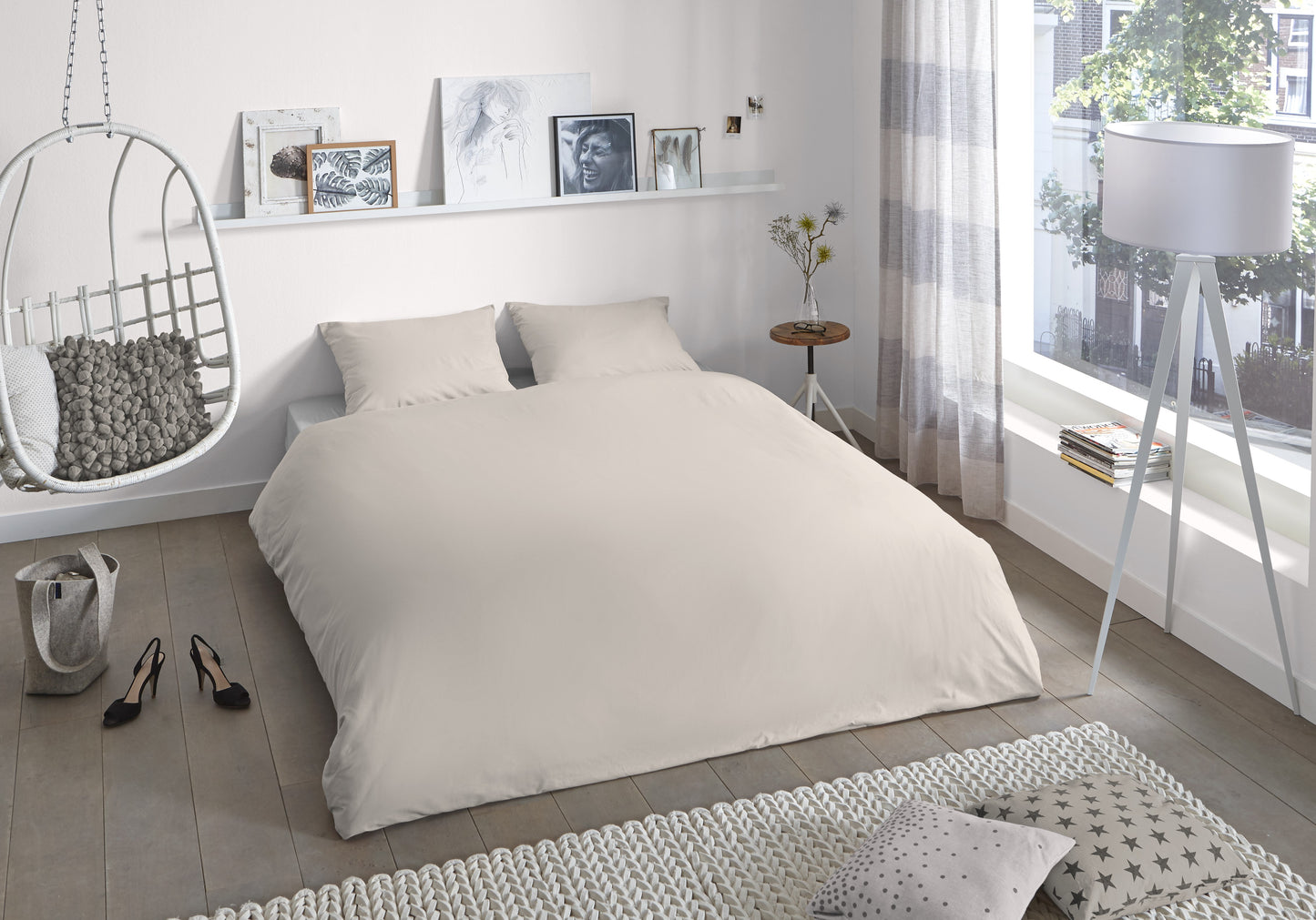 Dekbedovertrek Good Morning Uni - Katoen - Lits jumeaux 240x200/220 cm