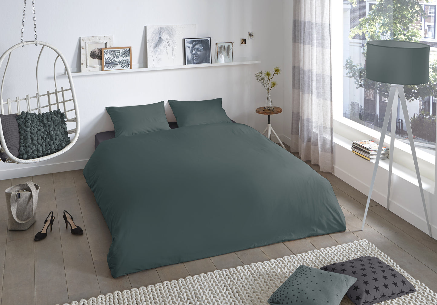 Dekbedovertrek Good Morning Uni - Katoen - Lits jumeaux 240x200/220 cm