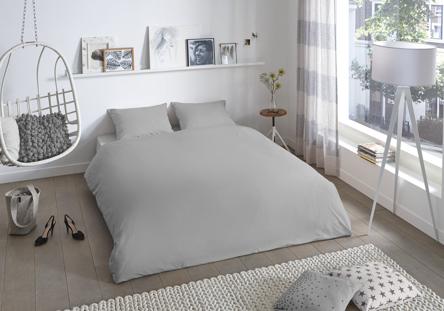 Dekbedovertrek Good Morning Uni - Katoen - Lits jumeaux 240x200/220 cm