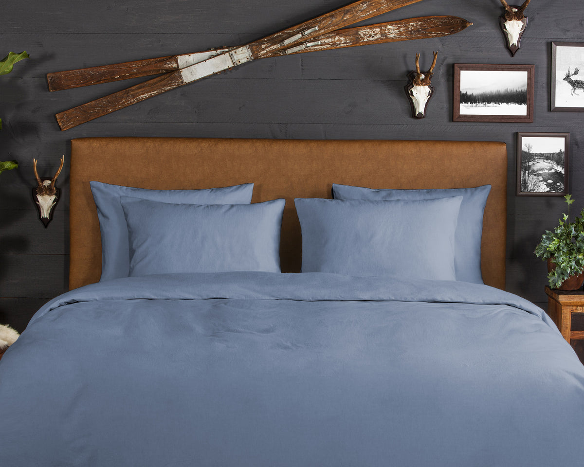 Good Morning Dekbedovertrek Uni Flanel Blauw