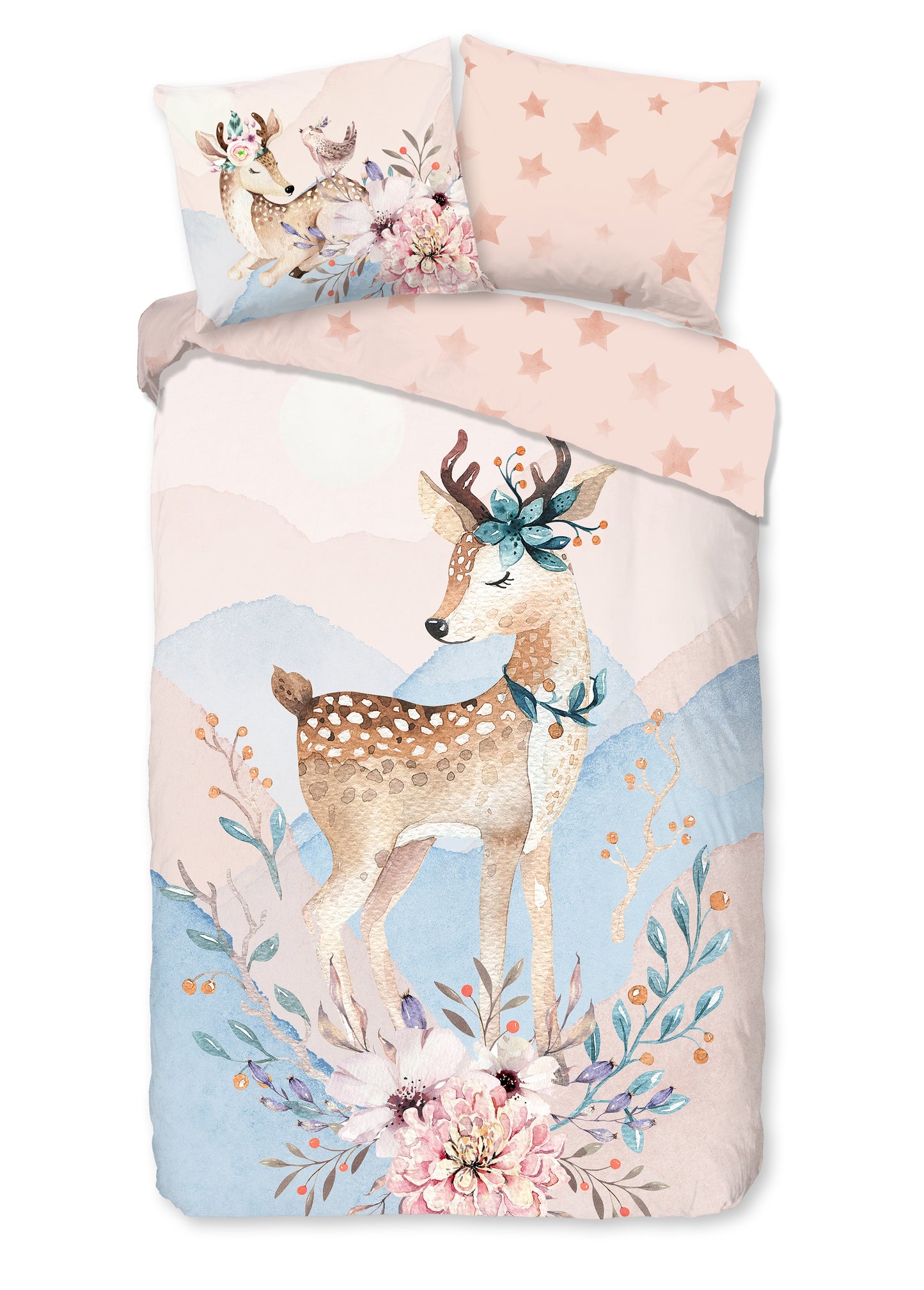 Kinderdekbedovertrek Good Morning Flanel Josy - 1 persoons 140Ã—200/220 cm
