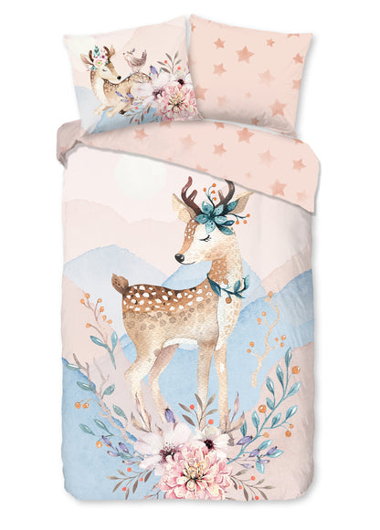 Kinderdekbedovertrek Good Morning Flanel Josy - 1 persoons 140Ã—200/220 cm
