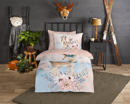 Kinderdekbedovertrek Good Morning Flanel Josy - 1 persoons 140Ã—200/220 cm