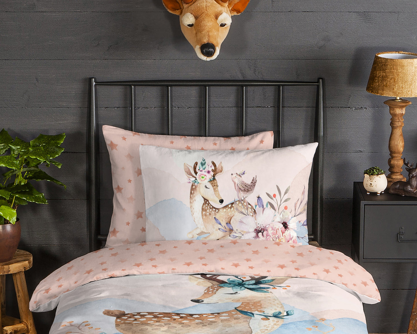 Kinderdekbedovertrek Good Morning Flanel Josy - 1 persoons 140Ã—200/220 cm