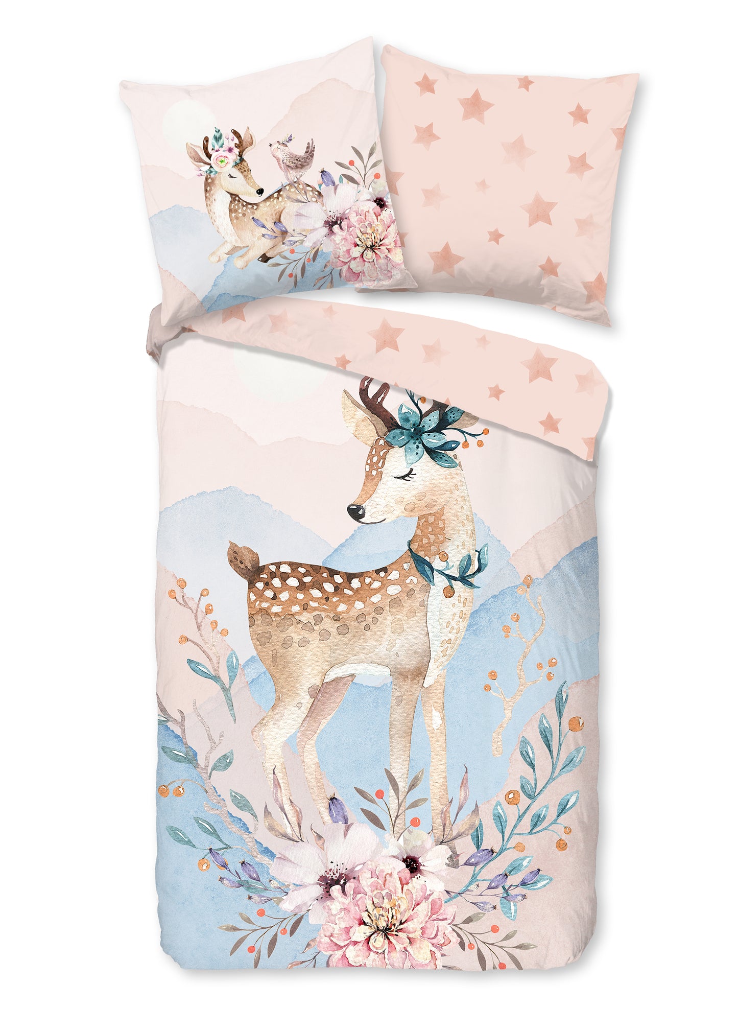Kinderdekbedovertrek Good Morning Flanel Josy - Duitsland 135x200 + 1* 80x80 cm