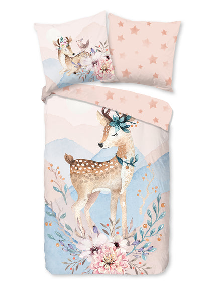Kinderdekbedovertrek Good Morning Flanel Josy - Duitsland 135x200 + 1* 80x80 cm