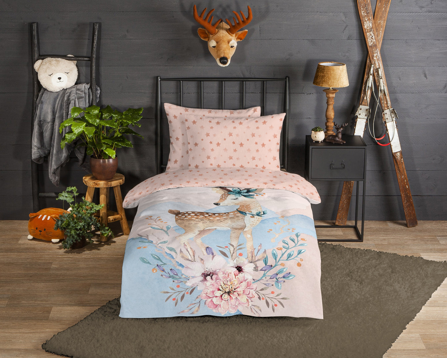 Kinderdekbedovertrek Good Morning Flanel Josy - Oostenrijk 140x200 + 1* 70x90 cm