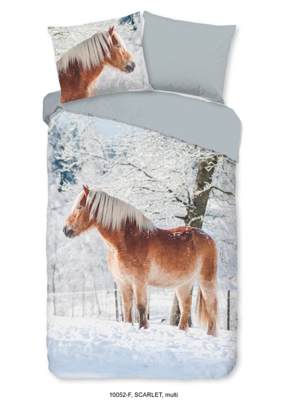 Kinderdekbedovertrek Good Morning Flanel Scarlet - 1 persoons 140Ã—200/220 cm