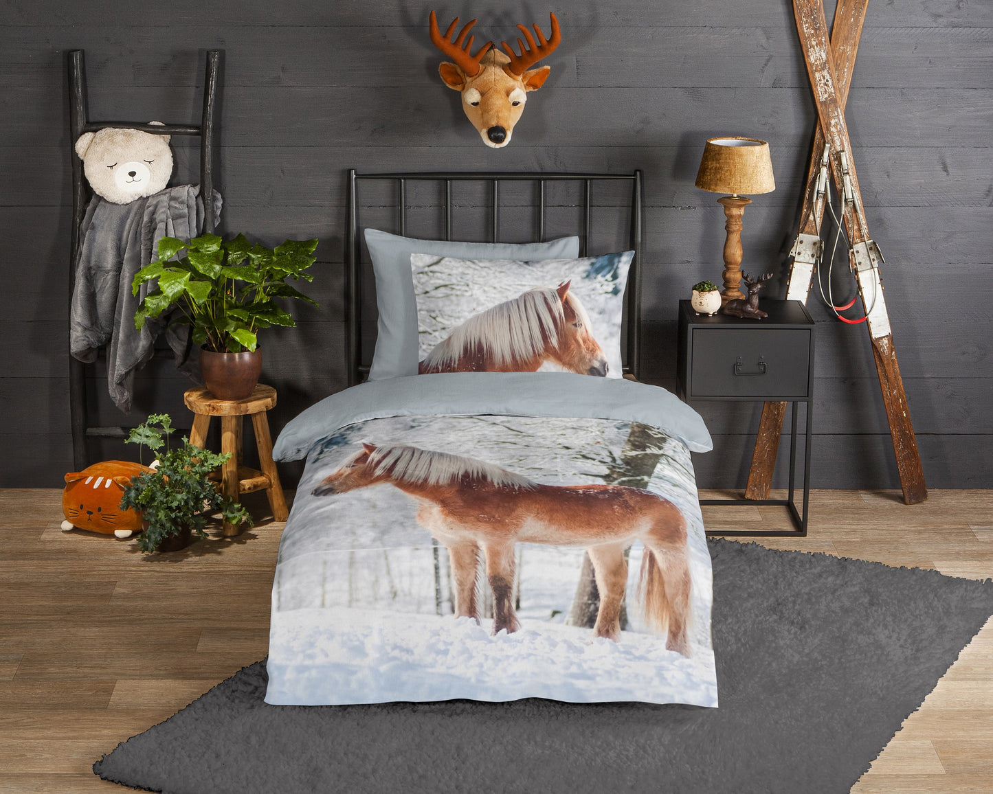Kinderdekbedovertrek Good Morning Flanel Scarlet - 1 persoons 140Ã—200/220 cm