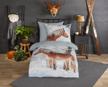 Kinderdekbedovertrek Good Morning Flanel Scarlet - Duitsland 135x200 + 1* 80x80 cm