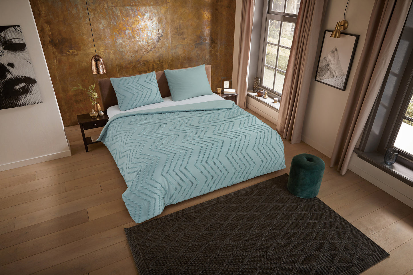 Dekbedovertrek Pure microvezel Zigzag - 2 persoons 200x200/220 cm