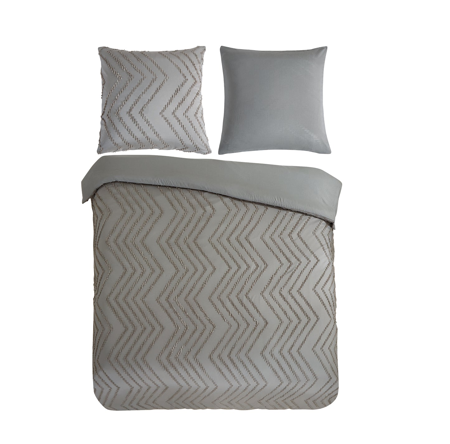 Dekbedovertrek Pure microvezel Zigzag - Lits jumeaux 240x200/220 cm