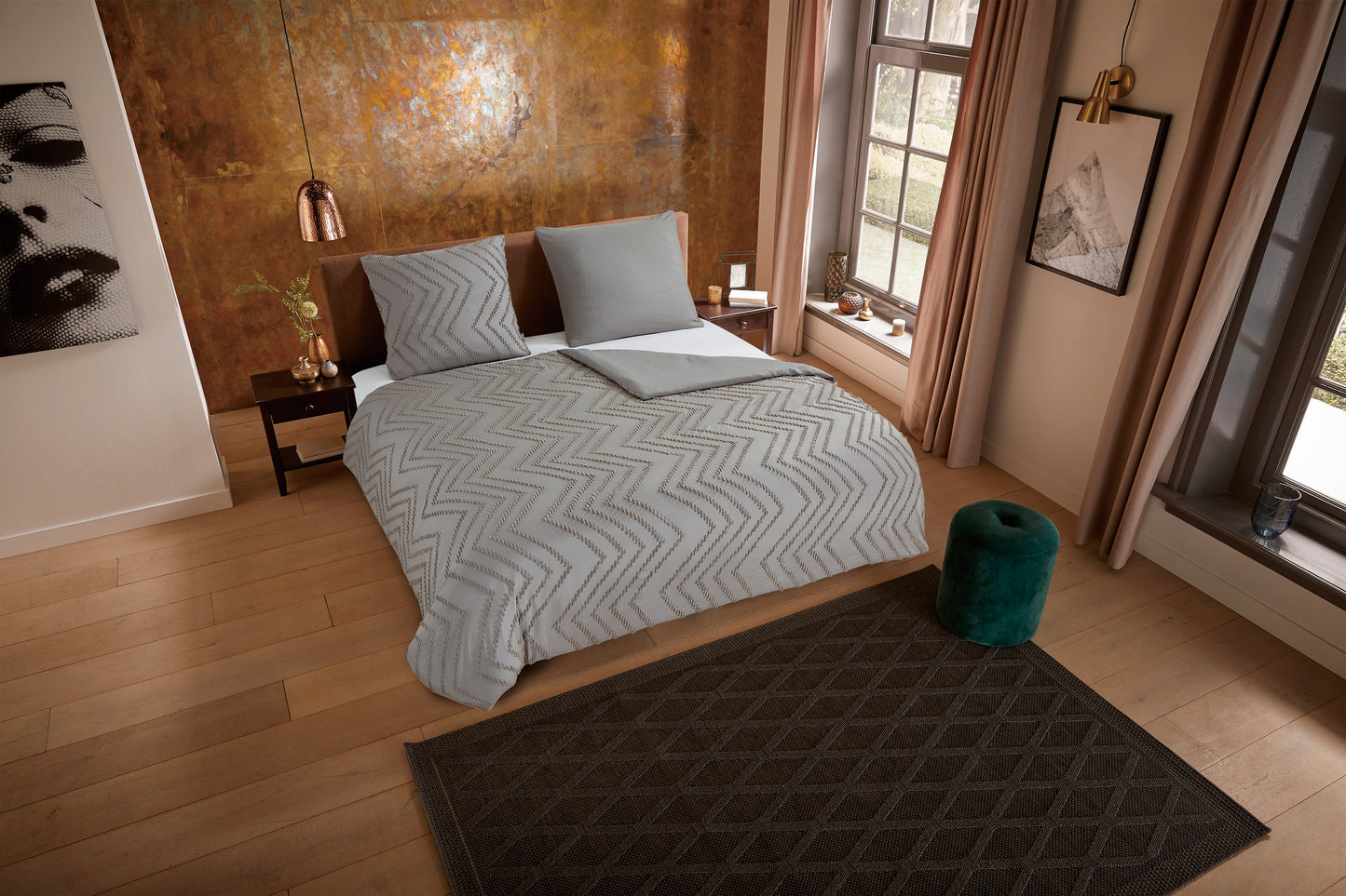 Dekbedovertrek Pure microvezel Zigzag - Duitsland 135x200 + 1* 80x80 cm