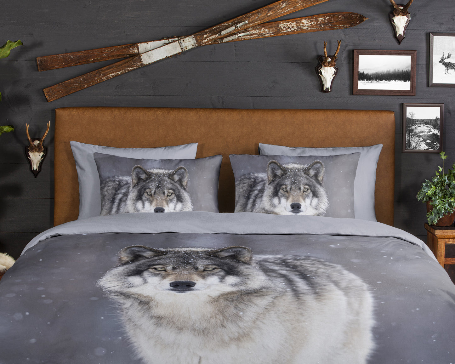 Dekbedovertrek Good Morning Flanel Wolfie - 2 persoons 200x200/220 cm