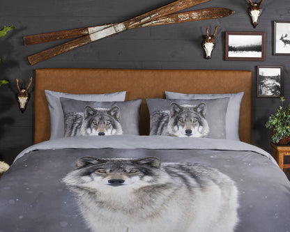 Dekbedovertrek Good Morning Flanel Wolfie - 2 persoons 200x200/220 cm