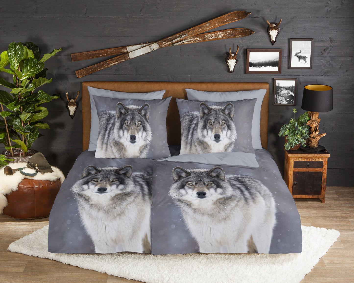 Dekbedovertrek Good Morning Flanel Wolfie - Duitsland 135x200 + 1* 80x80 cm