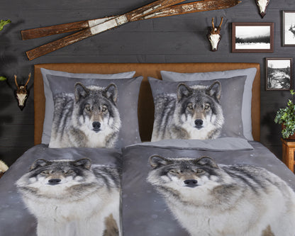 Dekbedovertrek Good Morning Flanel Wolfie - Duitsland 135x200 + 1* 80x80 cm