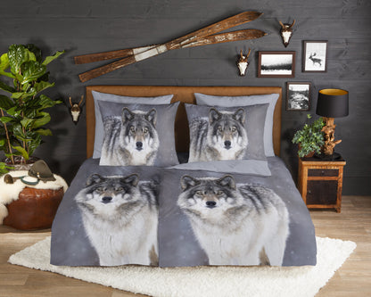 Dekbedovertrek Good Morning Flanel Wolfie - Duitsland 155x220 + 1* 80x80 cm