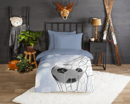 Kinderdekbedovertrek Good Morning Flanel Tijmen - 1 persoons 140Ã—200/220 cm