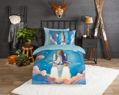 Kinderdekbedovertrek Good Morning Flanel Fred - 1 persoons 140Ã—200/220 cm