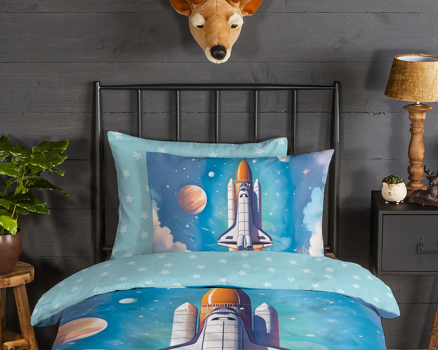 Kinderdekbedovertrek Good Morning Flanel Fred - 1 persoons 140Ã—200/220 cm