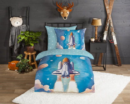Kinderdekbedovertrek Good Morning Flanel Fred - Duitsland 135x200 + 1* 80x80 cm