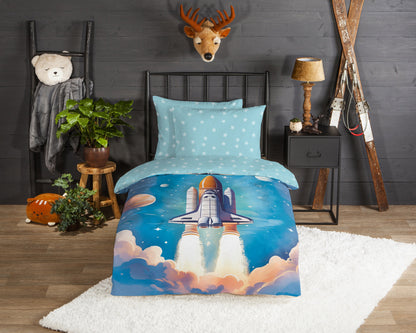Kinderdekbedovertrek Good Morning Flanel Fred - Oostenrijk 140x200 + 1* 70x90 cm