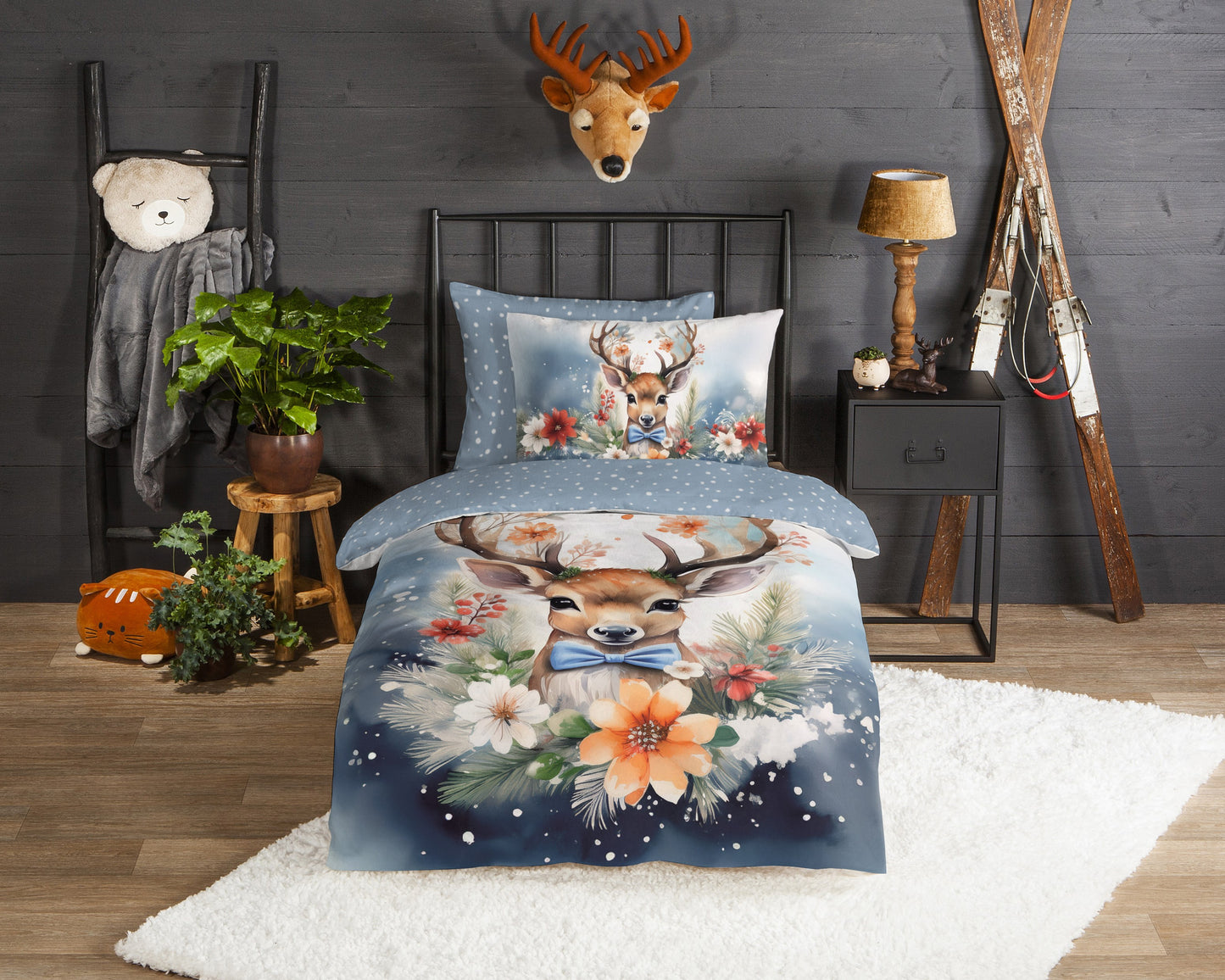 Kinderdekbedovertrek Good Morning Cupid flanel - 1 persoons 140Ã—200/220 cm