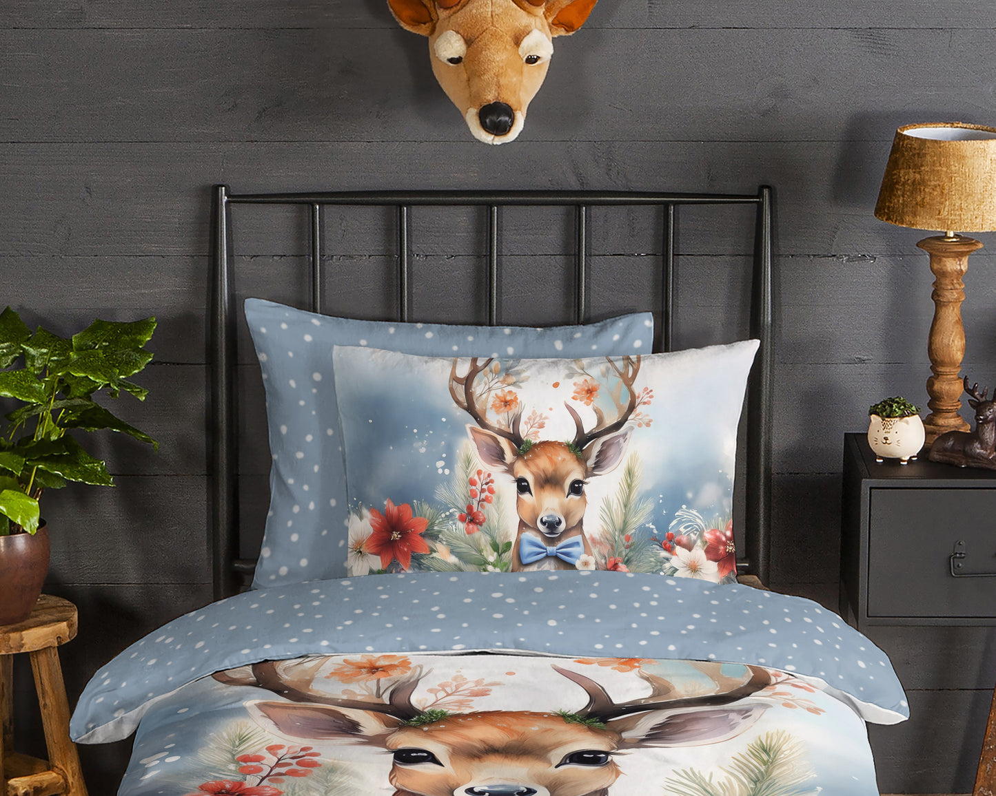 Kinderdekbedovertrek Good Morning Cupid flanel - 1 persoons 140Ã—200/220 cm