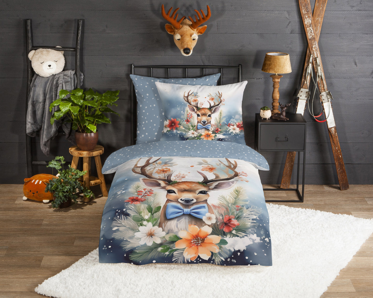Kinderdekbedovertrek Good Morning Cupid flanel - Duitsland 135x200 + 1* 80x80 cm