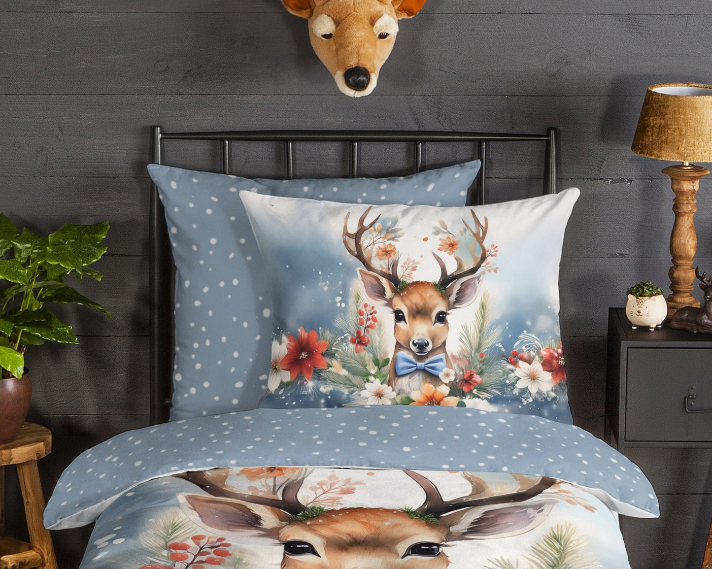 Kinderdekbedovertrek Good Morning Cupid flanel - Duitsland 135x200 + 1* 80x80 cm