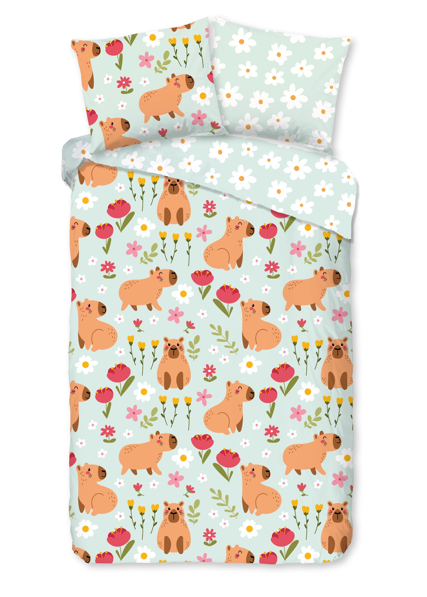 Kinderdekbedovertrek Good Morning Capibara - 1 persoons 140Ã—200/220 cm