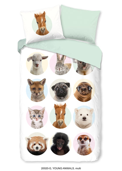 Kinderdekbedovertrek Good Morning Young Animals - 1 persoons 140Ã—200/220 cm