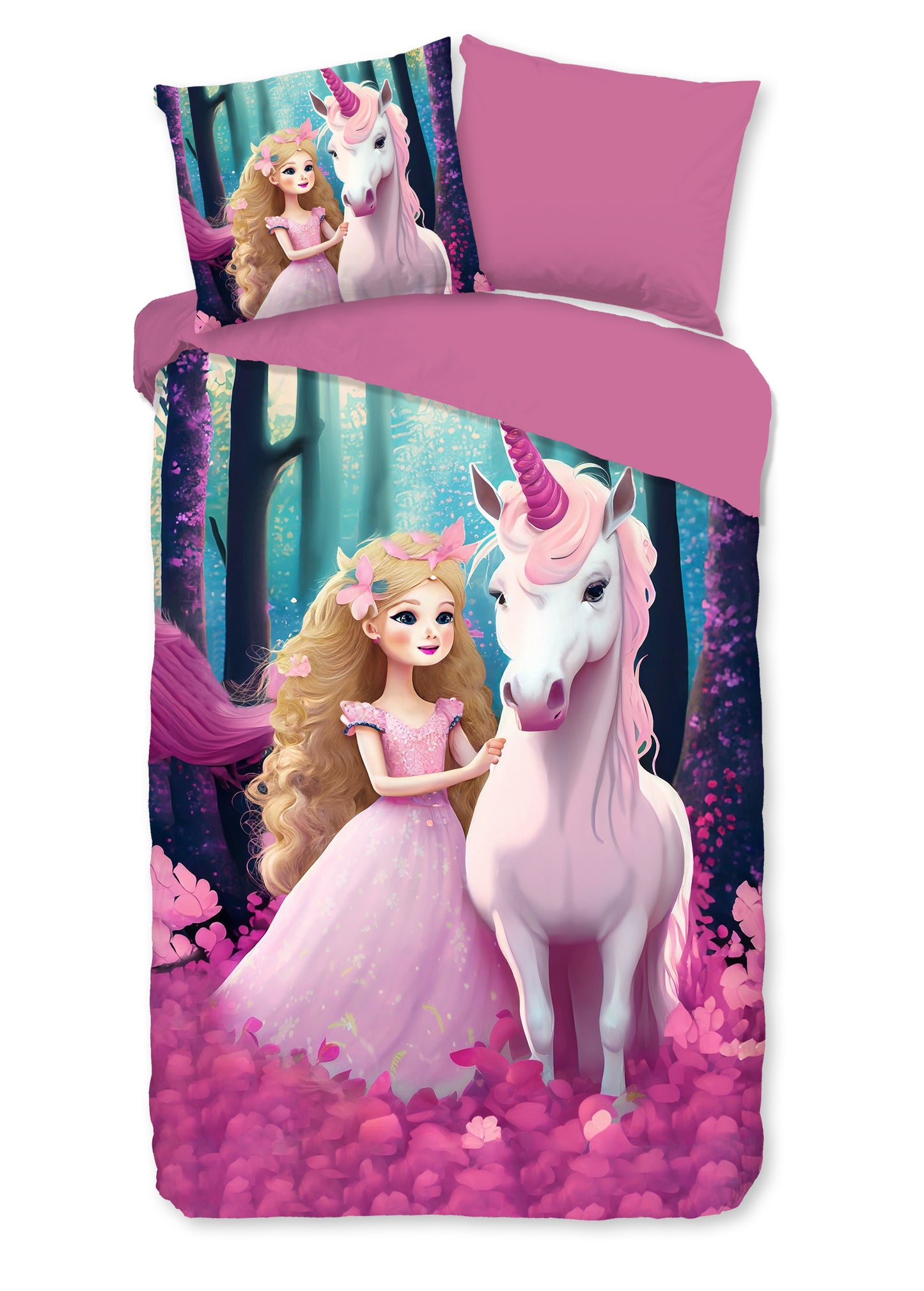 Kinderdekbedovertrek Pure microvezel Julia - 1 persoons 140Ã—200/220 cm