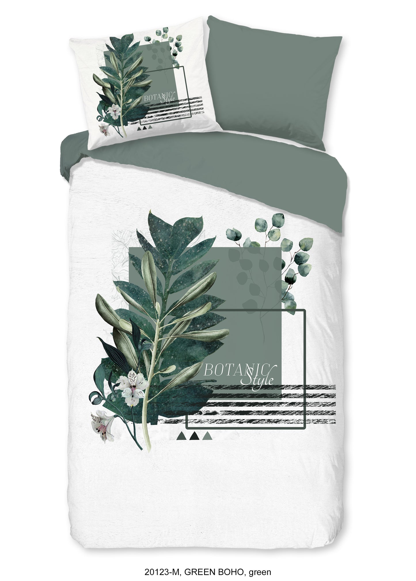 Dekbedovertrek Pure microvezel Green Boho - 1 persoons 140Ã—200/220 cm