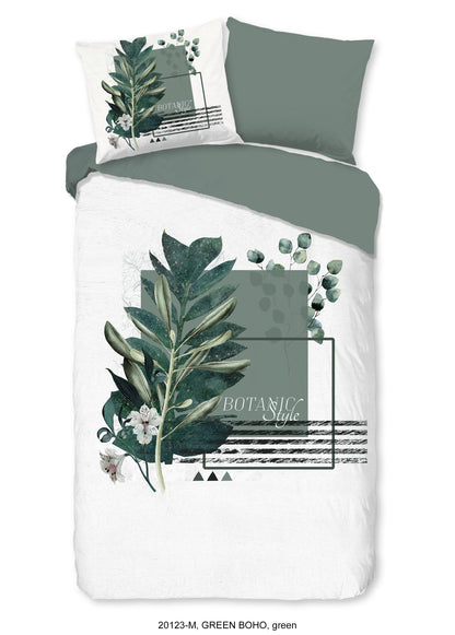 Dekbedovertrek Pure microvezel Green Boho - 1 persoons 140Ã—200/220 cm