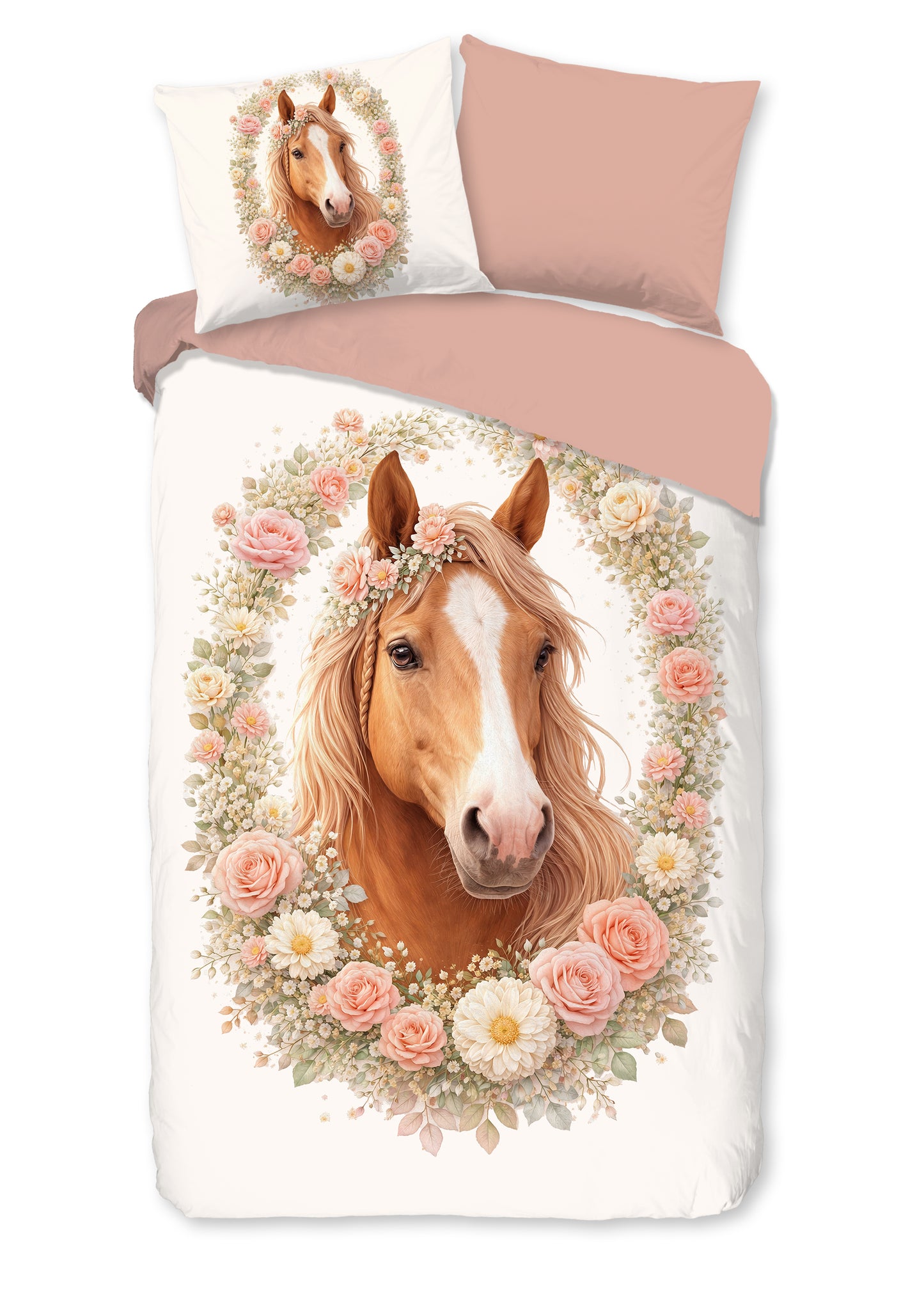 Kinderdekbedovertrek Pure Kransje - 1 persoons 140Ã—200/220 cm
