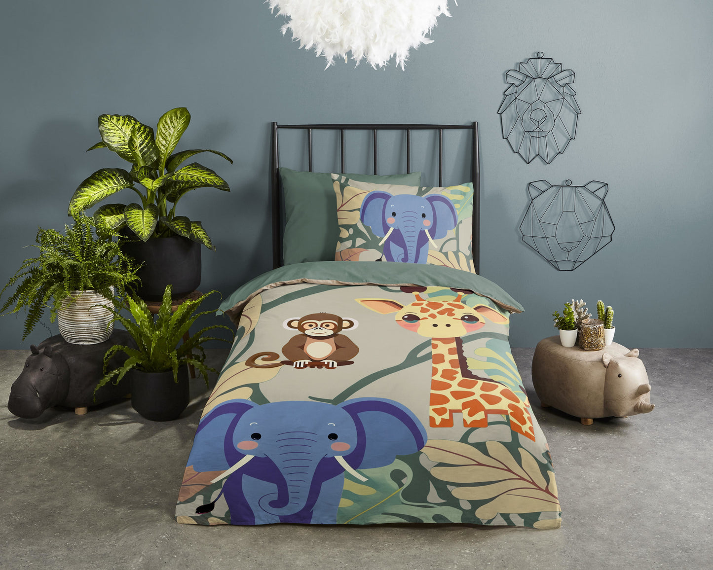 Kinderdekbedovertrek Pure Simba - 1 persoons 140Ã—200/220 cm