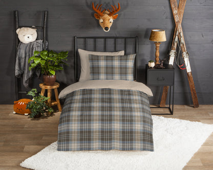 Dekbedovertrek Good Morning Cambridge flanel - Oostenrijk 140x200 + 1* 70x90 cm
