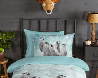 Kinderdekbedovertrek Good Morning Flanel Pengu - 1 persoons 140Ã—200/220 cm