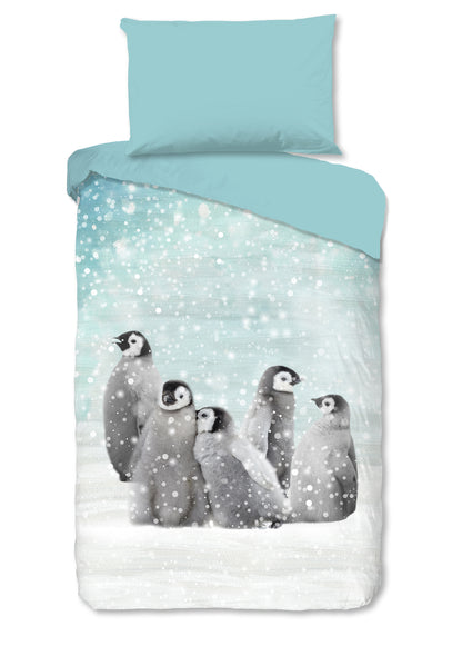 Kinderdekbedovertrek Good Morning Flanel Pengu - Oostenrijk 140x200 + 1* 70x90 cm