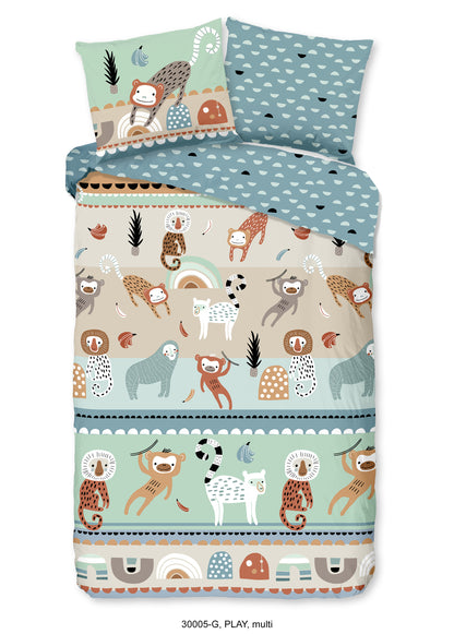 Kinderdekbedovertrek Good Morning Play - 1 persoons 140Ã—200/220 cm