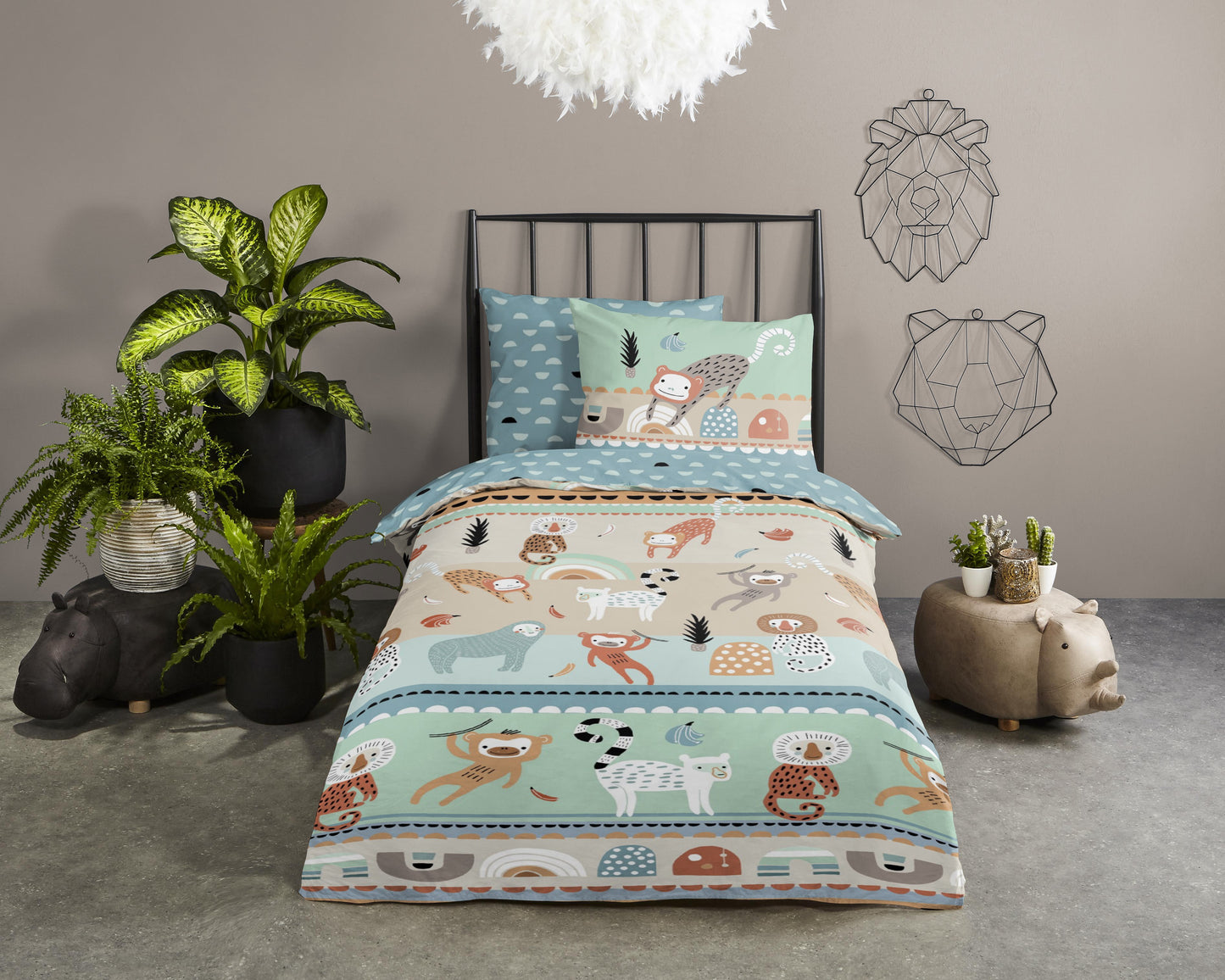Kinderdekbedovertrek Good Morning Play - 1 persoons 140Ã—200/220 cm