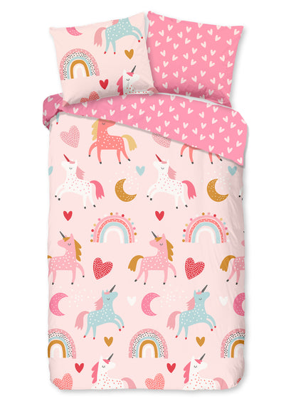 Kinderdekbedovertrek Good Morning Flanel Unicorn - 1 persoons 140Ã—200/220 cm