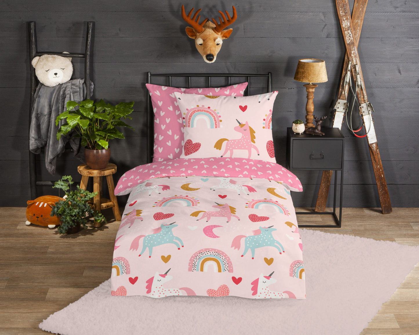 Kinderdekbedovertrek Good Morning Flanel Unicorn - Duitsland 135x200 + 1* 80x80 cm