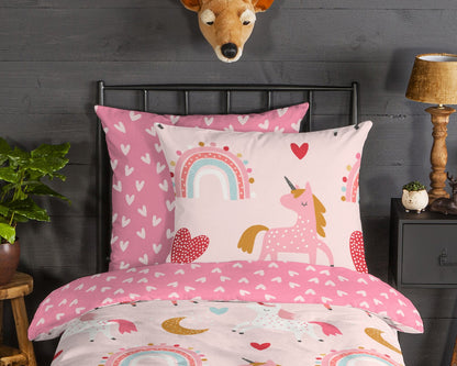 Kinderdekbedovertrek Good Morning Flanel Unicorn - Duitsland 135x200 + 1* 80x80 cm