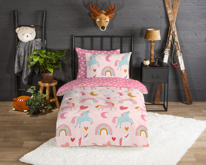 Kinderdekbedovertrek Good Morning Flanel Unicorn - Oostenrijk 140x200 + 1* 70x90 cm