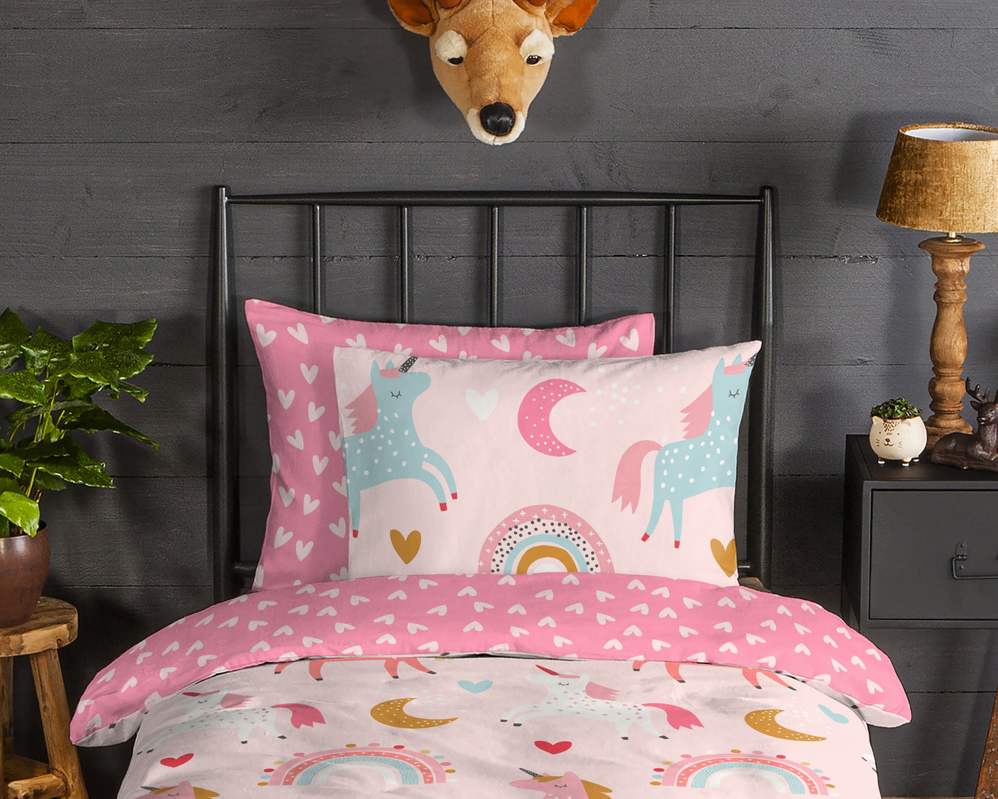 Kinderdekbedovertrek Good Morning Flanel Unicorn - Oostenrijk 140x200 + 1* 70x90 cm